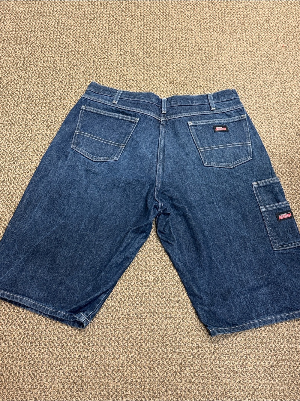 Dickies Men's Blue Denim Carpenter Shorts with Tool Pocket